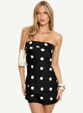 Phillipa Mini Dress Black / White Polka Dot