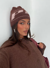 Rhiara Beanie Brown / Pink