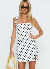 Bombshell Mini Dress Black Polka Dot