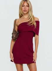 Laurencia One Shoulder Mini Dress Cherry