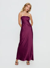 Rozelle Strapless Maxi Dress Currant