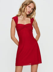 Pemberley Mini Dress Wine Red