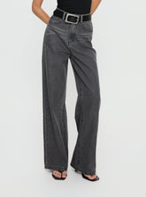 Nicolo High Rise Straight Leg Jeans Washed Grey