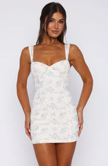 More Than Enough Mini Dress Sky Ditsy