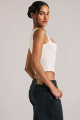 Modal Square-Neck Top in Ivory