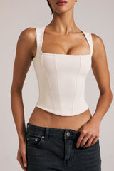 Modal Square-Neck Top in Ivory