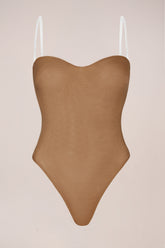Strapless Bodysuit in Almond