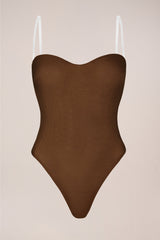 Strapless Bodysuit in Chestnut