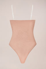 Strapless Bodysuit in Warm Peach