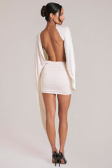 Draped Cape Mini Dress in Ivory