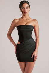 Bandeau Bodycon Mini Dress in Black