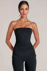 Bandeau Longline Top in Black