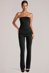 Mid-Rise Fitted Trousers in Black