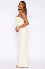 Confidence Is Key Strapless Maxi Dress Bone