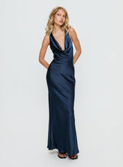 Aubrienna Cowl Neck Maxi Dress Navy