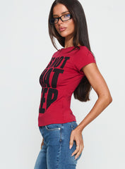 It's Not That Deep Graphic Baby Tee Red