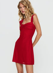 Pemberley Mini Dress Wine Red