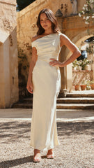 Auria Off Shoulder Maxi Dress - Yellow