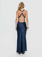 Aubrienna Cowl Neck Maxi Dress Navy