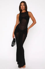 Honeymoon Heart Maxi Dress Black