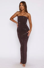 Platinum Maxi Dress Chocolate