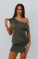 Following My Instincts Mini Dress Olive