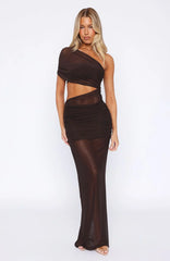 Wanderlust Queen Maxi Dress Chocolate