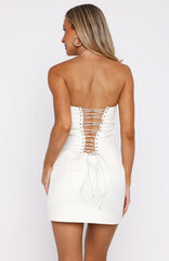 Rendezvous Strapless Mini Dress Cream