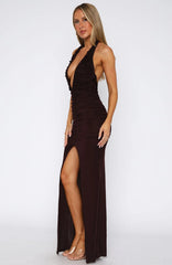 Keep Me Close Maxi Dress Chocolate
