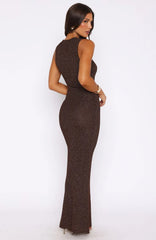 At Dusk Knit Maxi Dress Espresso