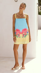 Gianna Mini Dress - Positano Blue