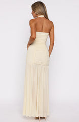 Unbothered Always Halter Maxi Dress Butter