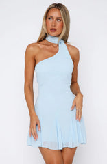 Moonlit Desire Mini Dress Dusty Blue