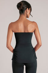 Bandeau Longline Top in Black