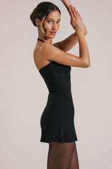 Longline Halterneck Top  in Black