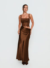 Fayfe Lace Maxi Dress Chocolate