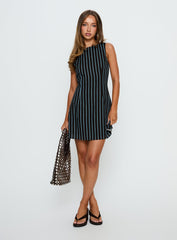 Alfalfa Shift Mini Dress Brown / Blue Stripe