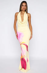 Vacation Time Maxi Dress Lemon Spritz