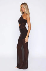 Wanderlust Queen Maxi Dress Chocolate