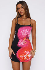 Maybe Later Mini Dress Fuchsia Bloom