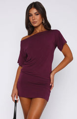 My Own Hero Mini Dress Plum