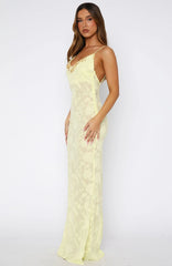 Lust For Life Embellished Trim Maxi Dress Lemon