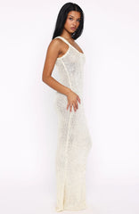 Trying To Forget Me Knit Maxi Dress Cream