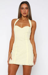 So Curious Mini Dress Lemon