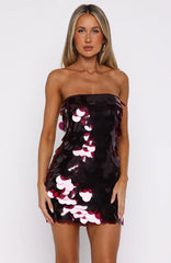 Disco Darling Sequin Mini Dress Plum